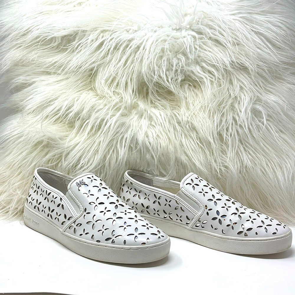 Michael Kors White Slip-Ons/Deck Shoes